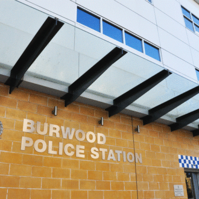 Burwood Police Station attended by criminal law group lawyers