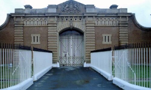 Prison with secure fencing
