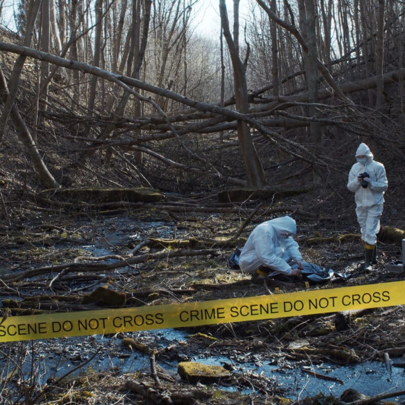 detectives-are-collecting-evidence-in-a-crime-scene-forensic-specialists-are-making-expertise-police-investigation-in-a-forest