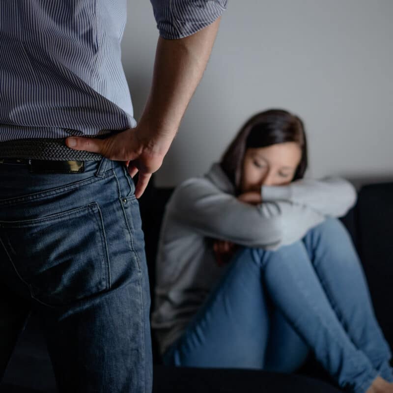 Domestic violence and abuse of a man over young woman